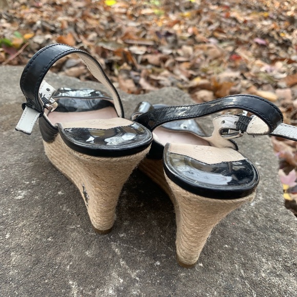 Michael Kors sandals black open toe MK Zoe Sling Patent Pumps Size 7M - Picture 4 of 7